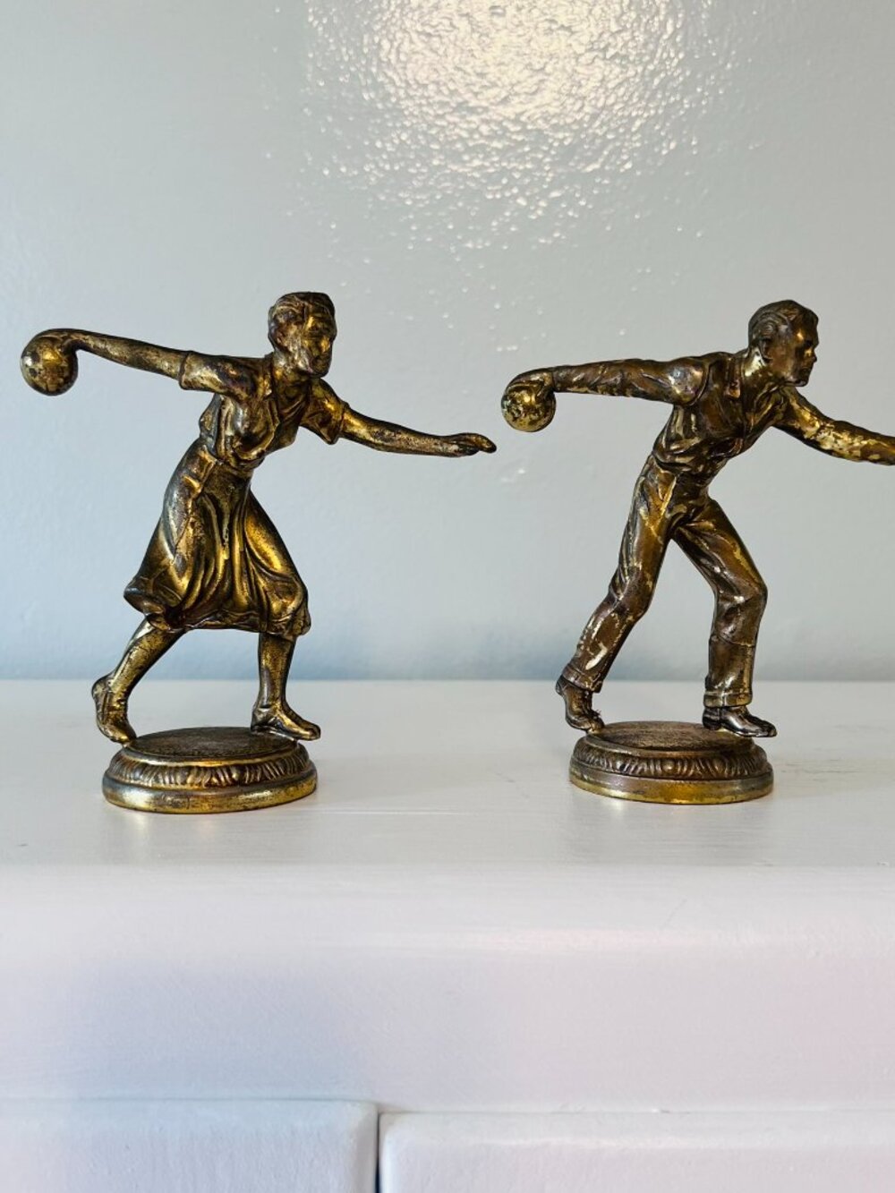 Vintage Mid-century (or earlier) Male / Female Bowling Trophy Set - Picture 12 of 12